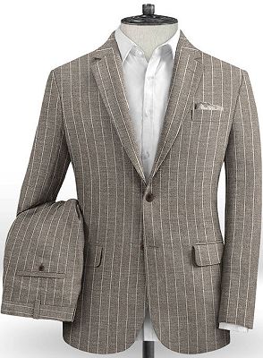 Fashion Striped Slim Fit Men Suits Online | Newest Two Piece Business Tuxedo