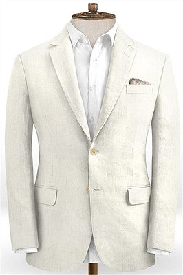 Linen Ivory Beach Wedding Suits 2 Pieces | Luxury Suit Party Dress Men Suit Set For Boy_1