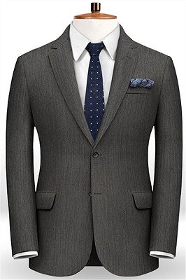 Customized Classic 2Pcs Men Suit Set | High-end Solid Color Slim Business Tuxedo_1