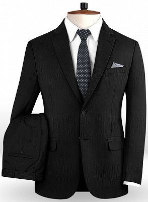Black Latest Designs Notched Lapel Tuxedos | Formal Business Man Blazer Jacket 2Pieces_2