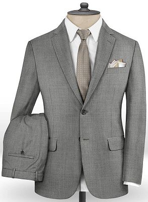 Gray Business Men Suits Online | Notched Lapel Slim Fit Tuxedo_2
