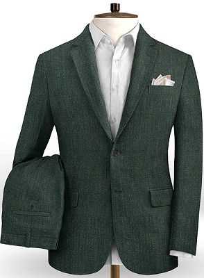 Albert Cool Fashion Green Linen Men Suit | Slim Fit Tuxedo Online_2