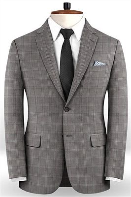 2 Piece Plaid Slim Fit Prom Suits | Brand Designer Business Suits Tuxedo