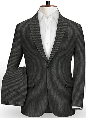 Black Notched Lapel Men Suits | Striped Formal Business Tuxedo for Men_2
