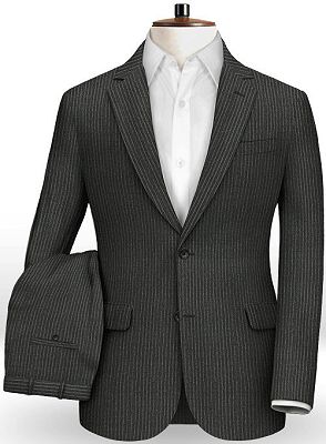 Black Notched Lapel Men Suits | Striped Formal Business Tuxedo for Men