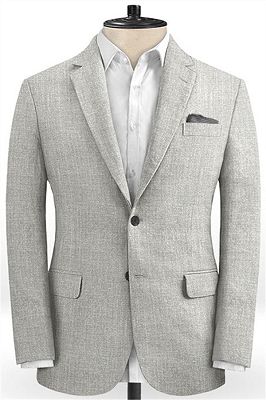Silver Summer Beach Groom Men Suits | Fashion Two Pieces Tuxedo Online_1