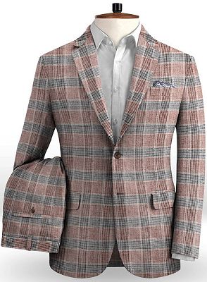 Grid Jacket Tuxedo | Business Notch Lapel Men Suits_2