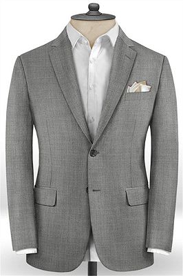 Gray Business Men Suits Online | Notched Lapel Slim Fit Tuxedo_1