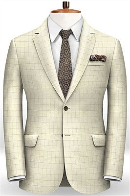 New Checked Business Casual Wedding Suits For Men | Two Button High Quality Mens Suits_1