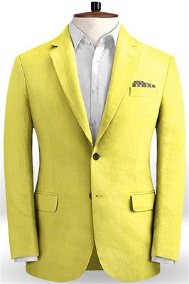 Shiny Yellow Slim Fit Tuxedo for Men | Prom Men Suits