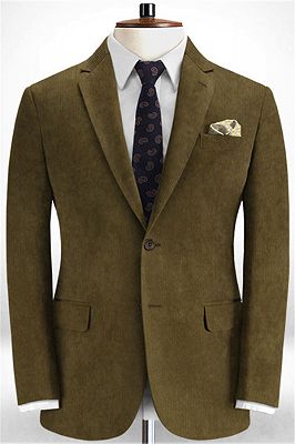 Chocolate Slim Fit Prom Suits for Men | Corduroy Tuxedo Online