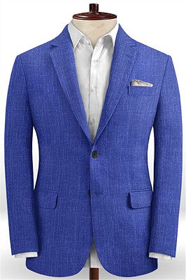 Royal Blue Notched Lapel Men Tuxedo | Prom Outfits Suits_1