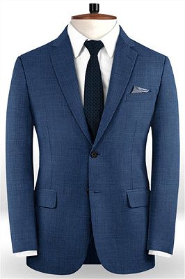 Navy Blue 2 Pieces Mens Suit with Notch Lapel | Business Tuxedos Wedding Groomsmen Outfit