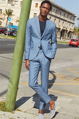 Casual Linen Beach Suit Wedding Groom | Stylish Prom Dress Men Party Wear with 2 Pieces