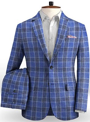 Newes Plaid Formal Tuxedo for Men | Linen Business Men Suits_2