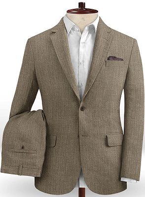 Summer Casual Slim Tuxedo with Two pieces | Comfortable Linen Mens Suit