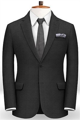 Black Mens Suits with 2 Pieces | Best Man Business Woolen Blazer Tuxedo