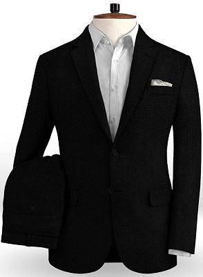 Larry Black Summer Beach Groom Men Suits | Slim Fit Tuxedo with Two Pieces_2