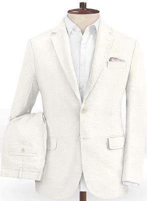 Summer Beach Linen Men Suits for Wedding | Best Man Blazers Casual Groom Prom Party Tuxedos_2