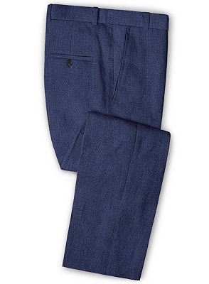Navy Blue Slim Fit Men Suits with Notch Lapel | Business Wedding Groom Leisure Tuxedo_3