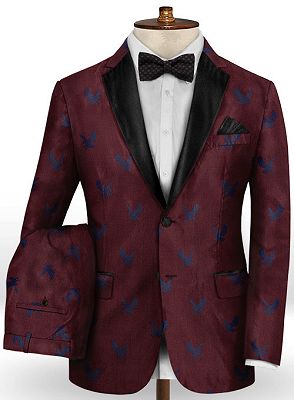 Burgundy Prom Tuxedo for Men | Young Men Suits Online_2