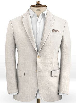 Hot Men Slim Fit Linen Groom Suits | Business Suits Solid Color Slim Tuxedo_1