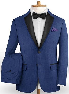 Royal Blue Men Suits for Business | Two Buttons Slim Fit Prom Man Blazer_2