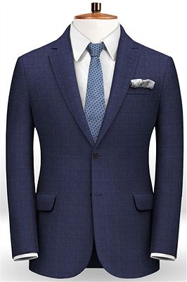 Navy Blue Formal Prom Men Suits | New Two Piece Business Tuxedos