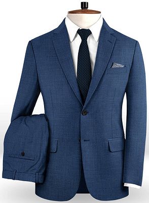 Navy Blue 2 Pieces Mens Suit with Notch Lapel | Business Tuxedos Wedding Groomsmen Outfit_2