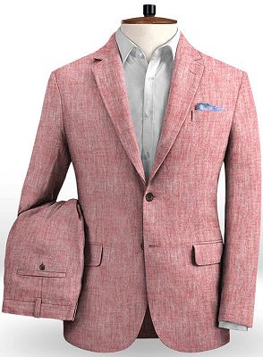 New Arrival Pink Prom Suits | High Quality Linen Tuxedo for Men_2