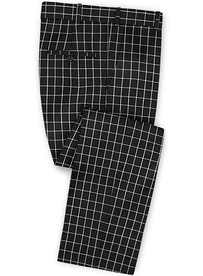 2 Piece Gentlemen Classic Business Suits | Men Slim Fit Vintage Plaid Tuxedo_3