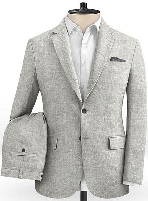 Silver Summer Beach Groom Men Suits | Fashion Two Pieces Tuxedo Online