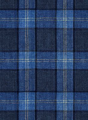 Bespoke Blue Plaid Linen Men Suits | Formal Business Tuxedo with Two Pieces_4
