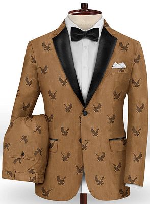 Brown Two Pieces Prom Suits Online | Bespoke Notched Lapel Men Suits Blazer_2