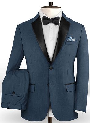 Navy Blue Notched Lapel Men Suits for Business | Two Pieces Prom Tuxedos