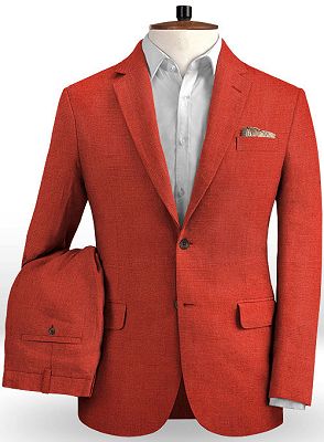 Slim Fit Linen Beach Wedding Suits | 2 Pieces (Jacket Pants) Bridegroom Men Suits Blazer Prom Wear