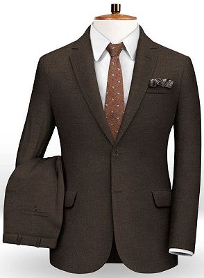 Brown Notched Lapel Decent Comfortable Business Tuxedos | Two Pieces Suits Bestmen Clothing Set_2