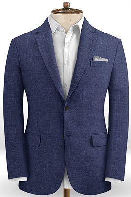 Navy Blue Slim Fit Men Suits with Notch Lapel | Business Wedding Groom Leisure Tuxedo