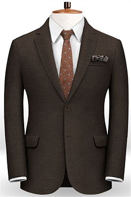 Brown Notched Lapel Decent Comfortable Business Tuxedos | Two Pieces Suits Bestmen Clothing Set