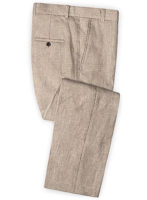 Linen Suits Notched Lapel Men Wedding Suits | Classic Grooms Tuxedos 2 Pieces Fit Grooms Suit_3