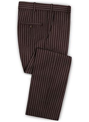 Chocolate Two Pieces Men Suits with 2 Buttons | Striped Tuxedo_3