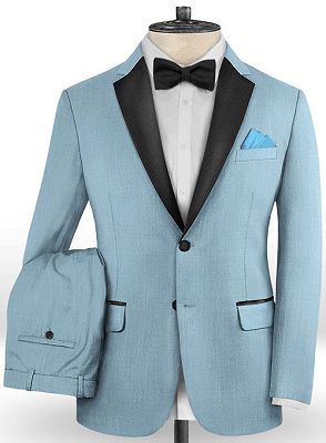 Blue Wedding Groomsmen Tuxedos | Gentle Prom Men Suits with 2 Pieces