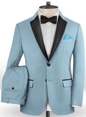 Blue Wedding Groomsmen Tuxedos | Gentle Prom Men Suits with 2 Pieces_2