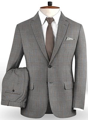 Bespoke Checker Men Suits | Classic Two Pieces Tuxedo Online_2
