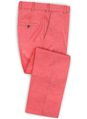 Latest Design Summer Orange Linen Men Suit | Two Pieces Notched Lapel Tuxedo_3