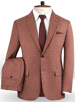 Latest Design Suits for Prom | Modern Two Buttons plaid Tuxedo_2