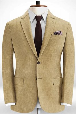 Khaki Casual Men Suits | Two Pieces Striped Tuxedo Online