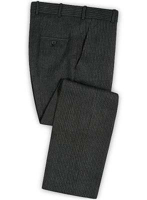 Black Notched Lapel Men Suits | Striped Formal Business Tuxedo for Men_3