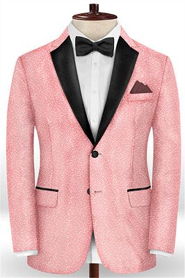 Cheap Pink Printed Men Suits | Bespoke Prom Outfits Tuxedo Online_1