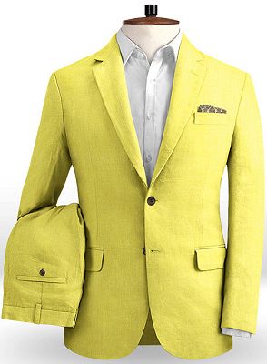 Shiny Yellow Slim Fit Tuxedo for Men | Prom Men Suits